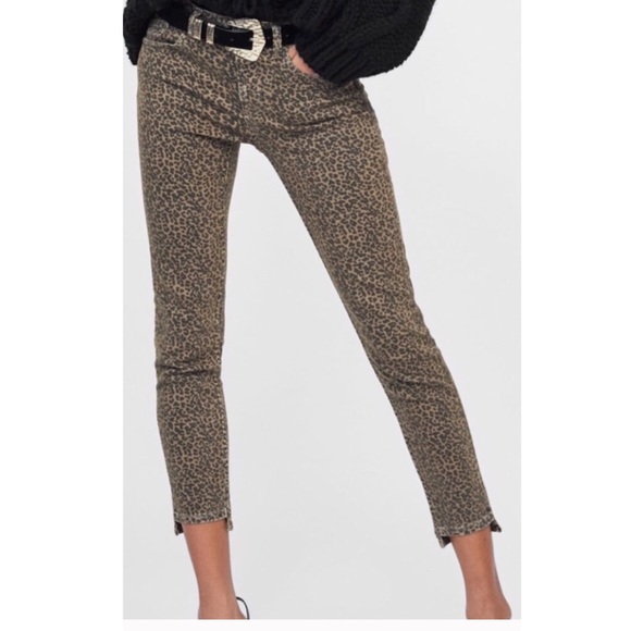 ZARA Z1975 Denim Animal Print Skinny Jean